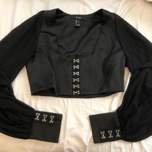 NEVER WORN Hook and Eye Crop Top